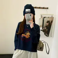【琦儿专属】Malena Dream 圆领可爱印花慵懒风短款卫衣