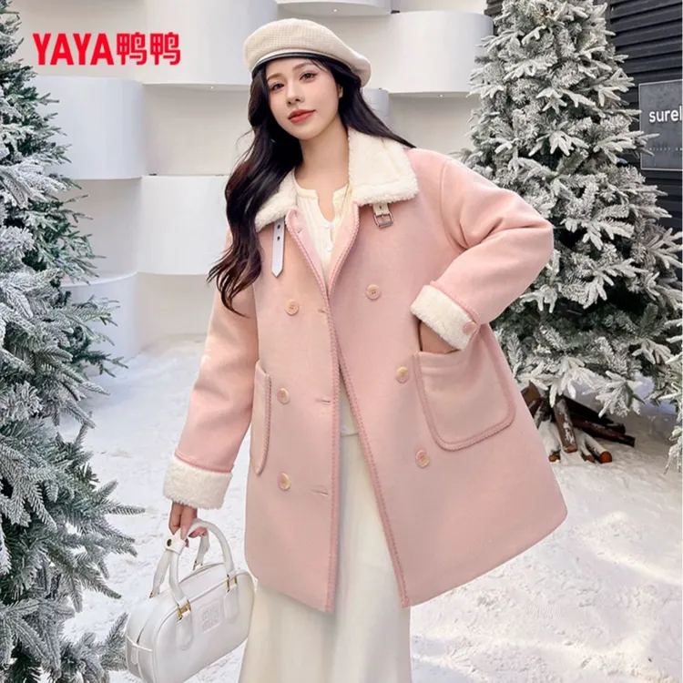 YAYA/鸭鸭2025中时尚长款羽绒服女冬季新款韩版百搭设计感保暖