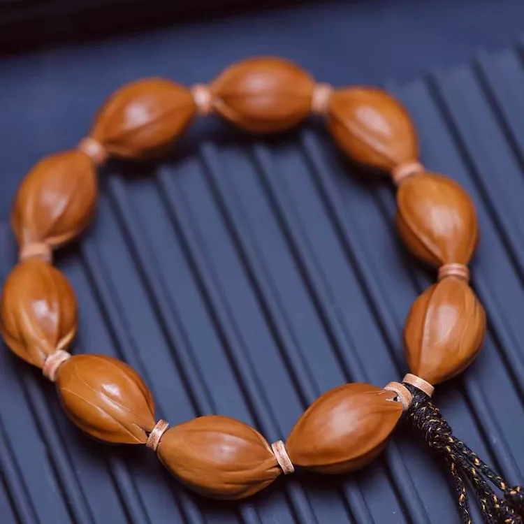 YESHAN 也山铁核三面佛 十年老核爆红铁核橄榄核素串文玩