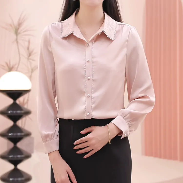 【蝴蝶映领】秋季新款立领素雅刺绣百搭温婉洋气显白女士气质上衣