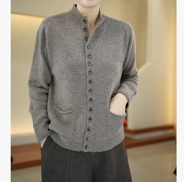 SKL-670纯色常规圆领上衣毛针织衫高领纯色显瘦针织衫百搭