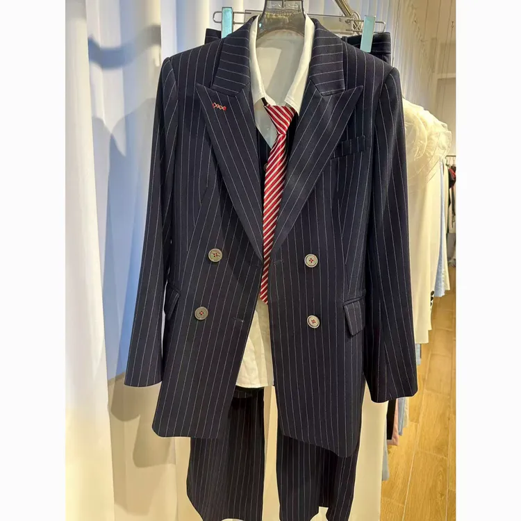 ZEROYK高端职业西装套装设计感英伦风精纺羊毛西服衬衫阔腿裤套装