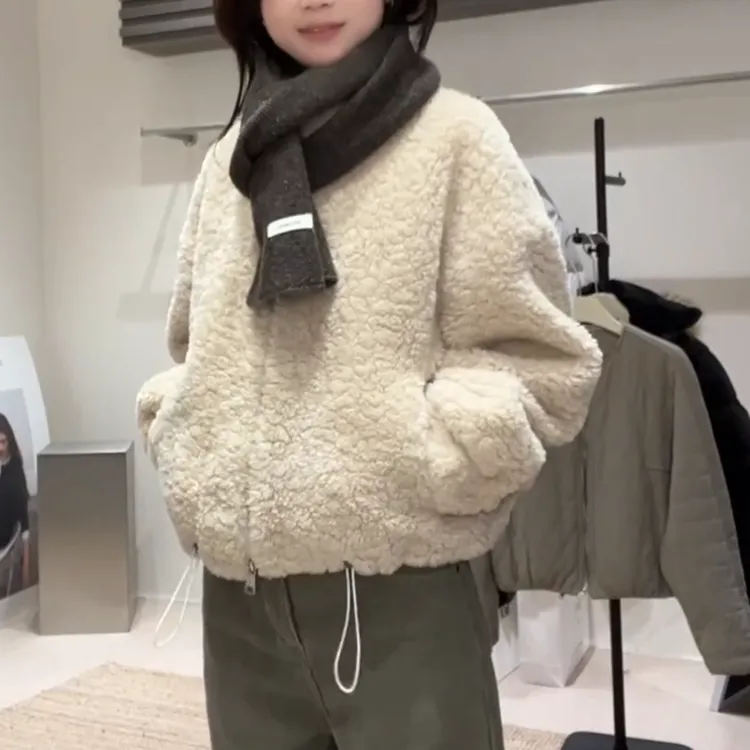 秋冬新款暖杏意式短外套千金风韩版纯色通勤外套上衣LK2508660