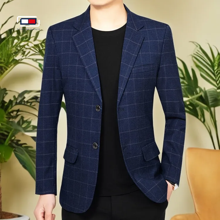 潮流格子西服新款休闲小西服工装春秋季帅气演说25-35岁职场商LB