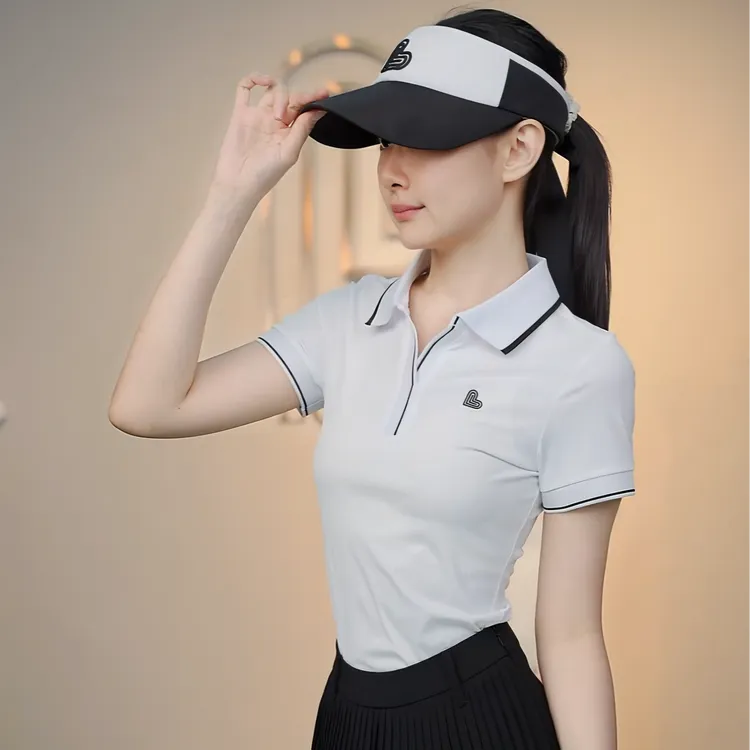高尔夫服装女夏透气短袖POLO衫新品凉感弹力上衣运动速干高球T恤