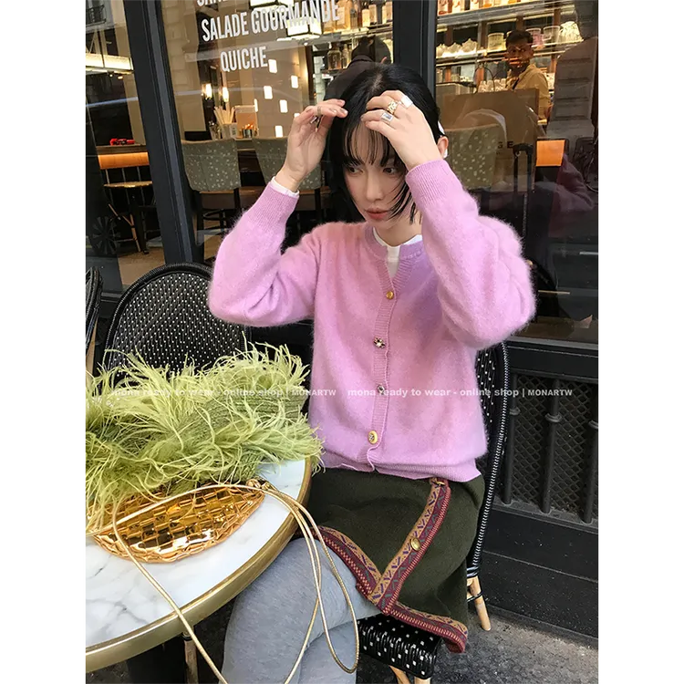 【Mona张绮贤】MONA 绵羊毛 山羊绒混纺 针织衫 O125S14585