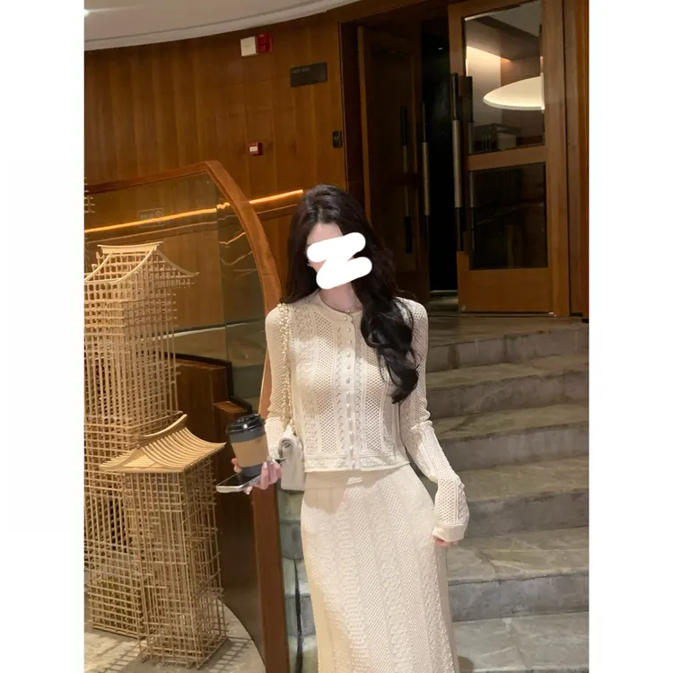 【矜贵女主角】法感名媛风 显比例春款贵气长裙套装显瘦裙子S11153