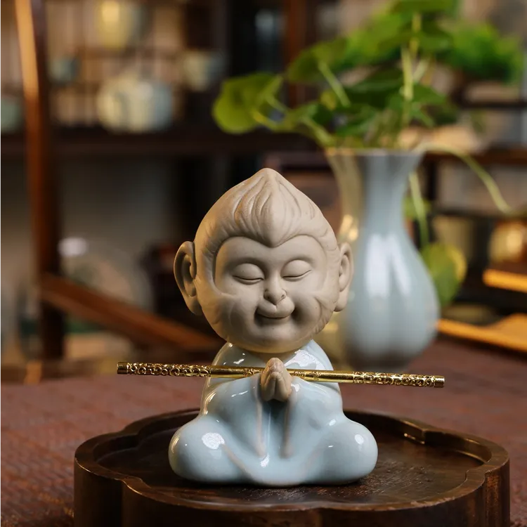 甄泽堂手工雕刻悟空茶宠摆件大圣茶宠开片可养茶线孙悟空创意