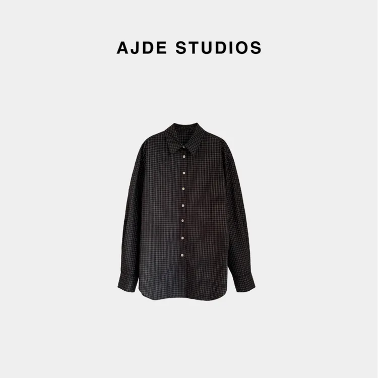 AJDE｜INS爆火黑格衬衫 01