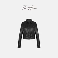 THE ARENA“自我轮廓”小牛皮帅气干练修身水洗皮衣XY-2257