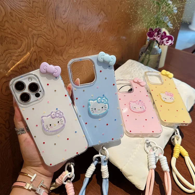 波点凯蒂适用苹果iphone小米15/14/13promax防摔vivo华为oppo手机