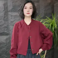 JJ春秋休闲风女文艺女士短款欧式开衫耐磨短外套宽松立领