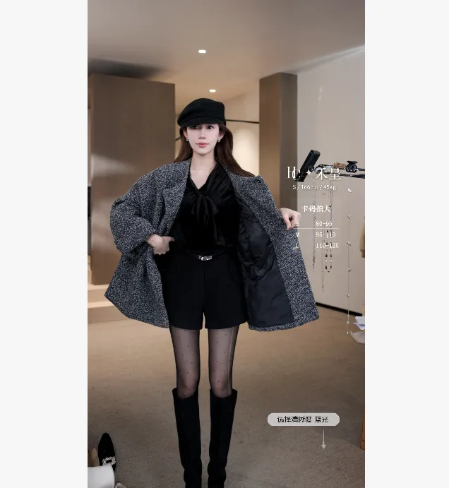 【禾呈】百搭显瘦新款复古时尚高腰短裤外穿阔腿休闲短裤女10937