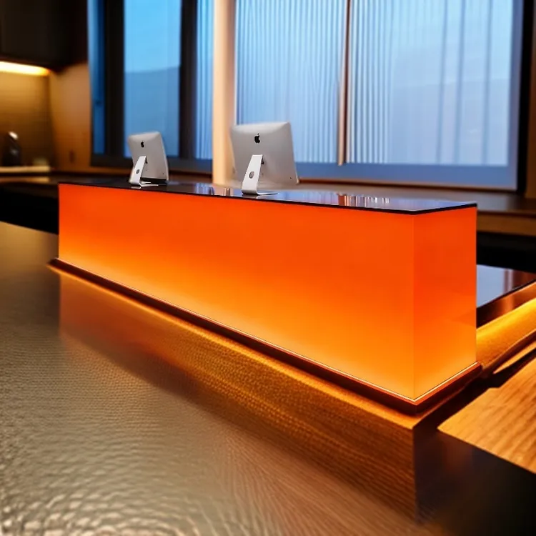 现代简约渐变亚克力接待台酒店收银台美容院吧台轻奢夜店KTV酒吧