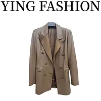 【YING FASHION】莹老板-时尚气质百搭钻领皮西装外套 8020952 1168