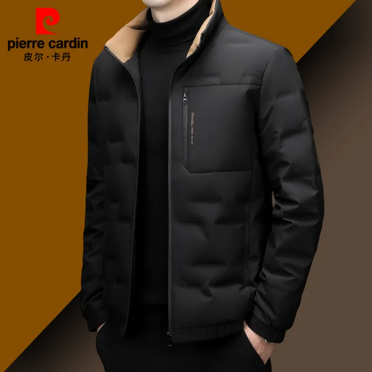 皮尔卡丹【90%鸭绒】冬季男士休闲宽松立领羽绒服加厚保暖百搭外套