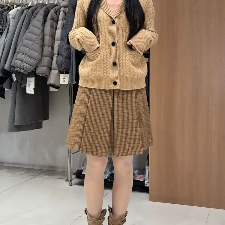 复古薄款百褶裙女装半裙高腰女秋季半身裙常规中裙