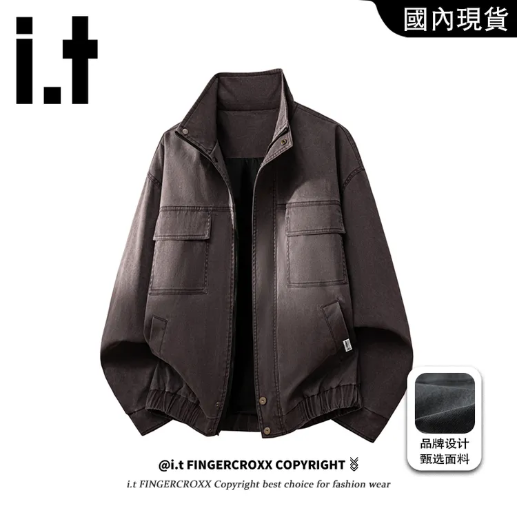 i.t FINGERCROXX秋季2025水洗工装夹克男士秋季新款潮牌立领外套