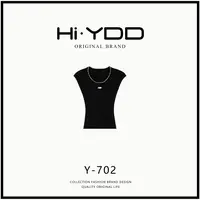 YDD•「Y-702」2025夏季珍珠领轻奢小香风透气无袖上衣H-112