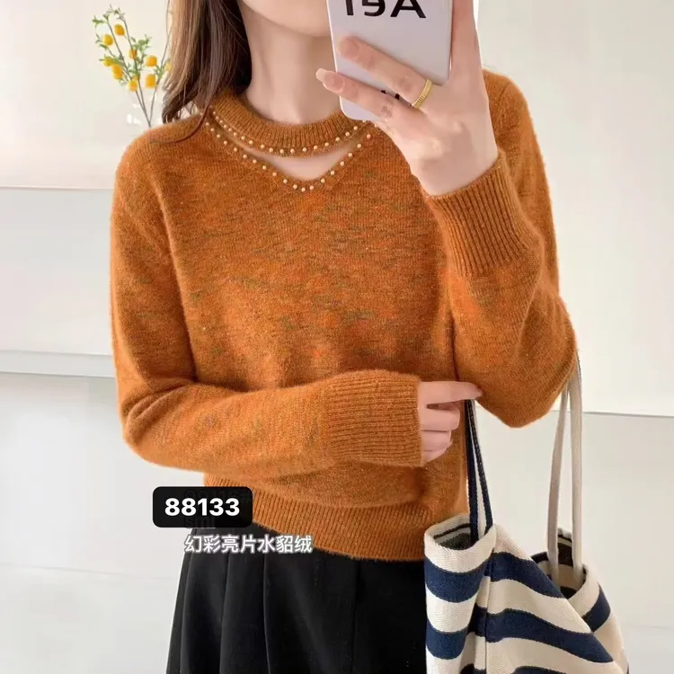新款幻彩水貂绒毛衣88133