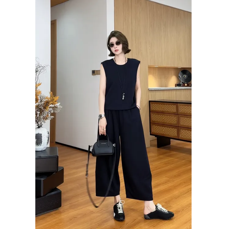 YYOUHAN 2025新款【时光独白】极简设计感九分裤两件套 2507C3987