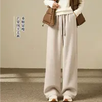 秋冬新款芒果绒休闲羊毛直筒裤女2520