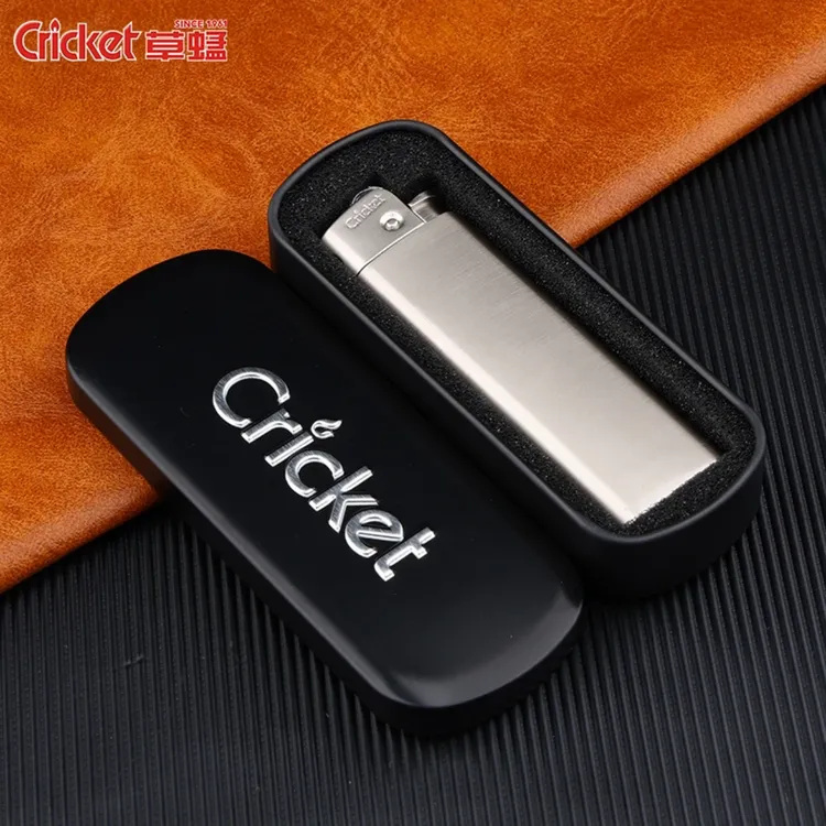 草蜢cricket进口砂轮直冲防风打火机可充气防爆高档礼盒男女礼物