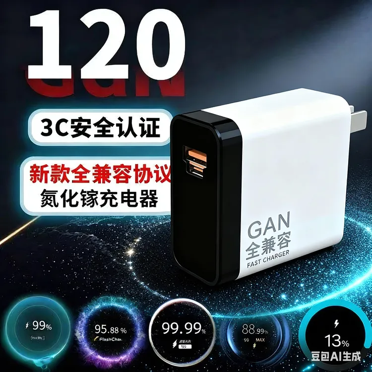 全兼容快充充电器适用小米华为荣耀oppo真我vivoiqoo120w超级快充