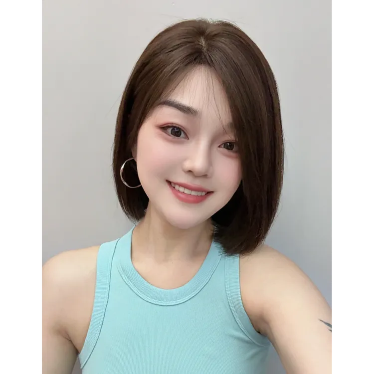 【纳米封边皮感发际线】32cm夏季冰感透气仿真头皮全真发整体假发