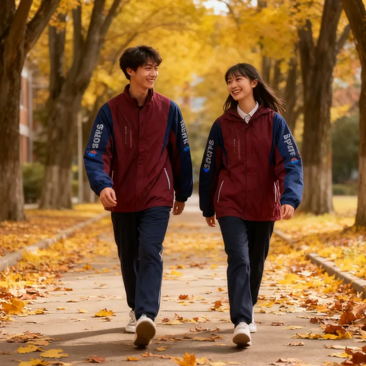 秀博莱茵邓州一初同款拼色防风冲锋衣男女同款冬季校服