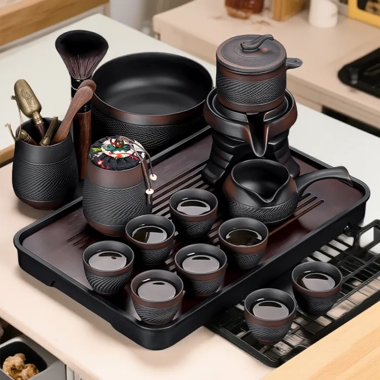 2025新款紫陶茶具套装轻奢高档自动功夫茶壶茶杯全套懒人泡茶神器