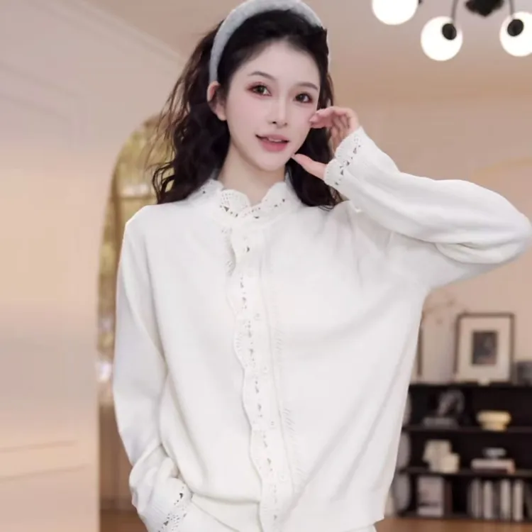 【YANYAN】荷叶花边毛衣女秋冬慵懒风长袖针织衫YY-9356