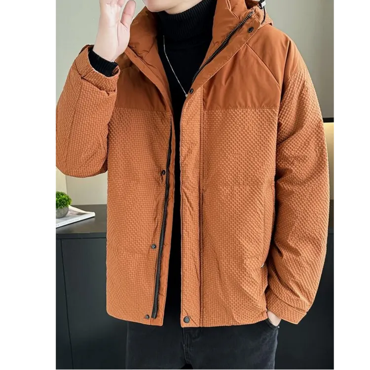 曼库帕娅羽绒服男连帽白鸭绒加厚保暖时尚拼色休闲宽松短款男外套