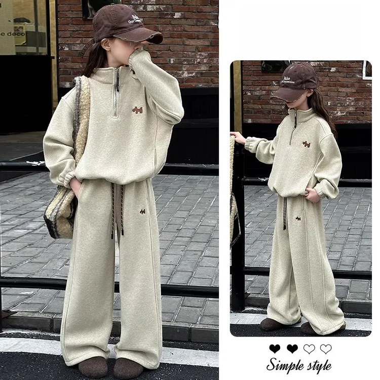 女童秋装套装2025新款洋气儿童卫衣春秋款6-12岁女孩大童运动童装