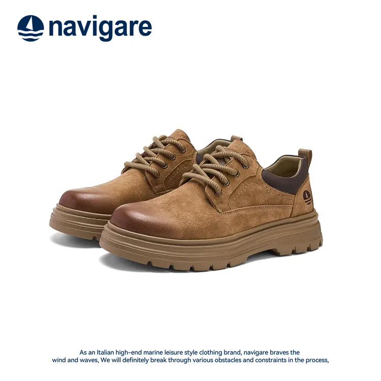Navigare/纳维凯尔新款男士休闲皮鞋正装男鞋户外耐磨潮流马丁鞋