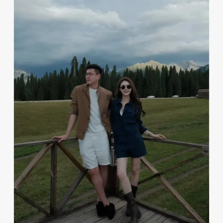 MBNL-F "独特纹理" 100%亚麻简约松弛氛围感套装 秦磊XM-XWT5636