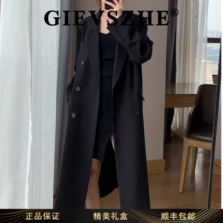 纪诗哲女装休闲秋季双排扣宽松风衣中长款气质极简风长款宽松型女