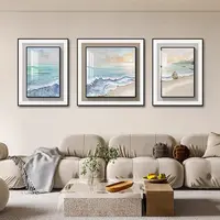 立体框中画现代简约艺术风景高透钢化玻璃壁画客厅背景墙横款挂画