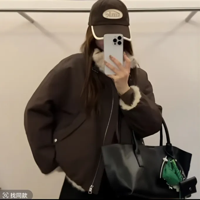 【叶十八】双面穿2025冬季宽松休闲仿水貂毛派克服两面穿高端外套女