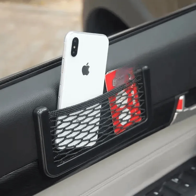 汽车用手机置物网兜车内收纳用品车载置物袋票据储物格杂物盒旺灯