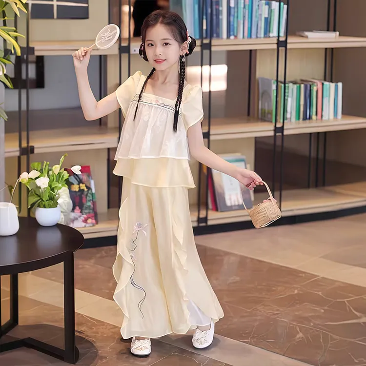 女童套装夏装2025新款洋气儿童超好看中国风夏季小女孩汉服两件套