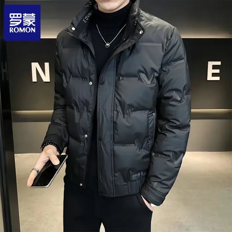 罗蒙男装羽绒服保暖休闲立领冬季商务帅气潮流时尚男款青年外套