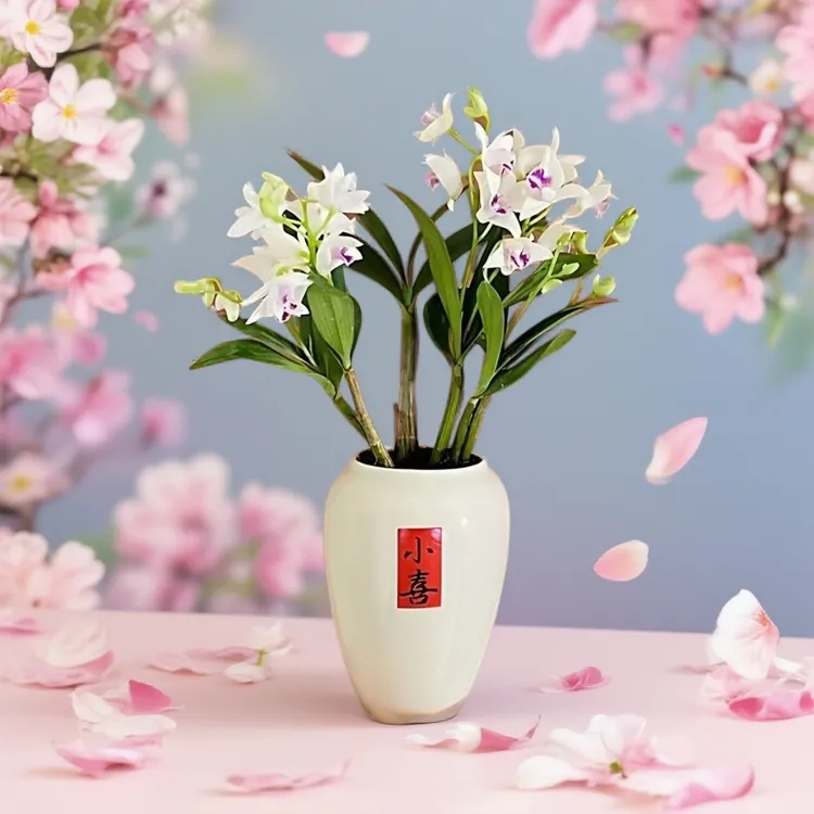 【带陶瓷小喜盆】澳洲香水石斛兰室内桌面办公室绿植好养懒人小盆栽