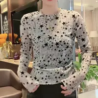 欧货星星圆领百搭长袖打底衫6929