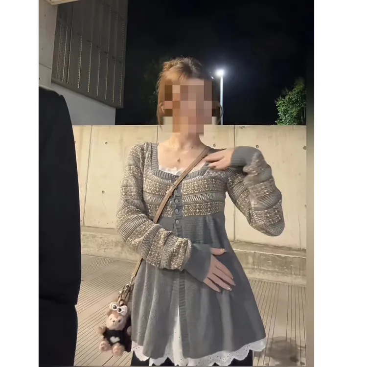 秋季新款复古提花针织衫毛衣女蕾丝拼接内搭上衣两件套装X11224