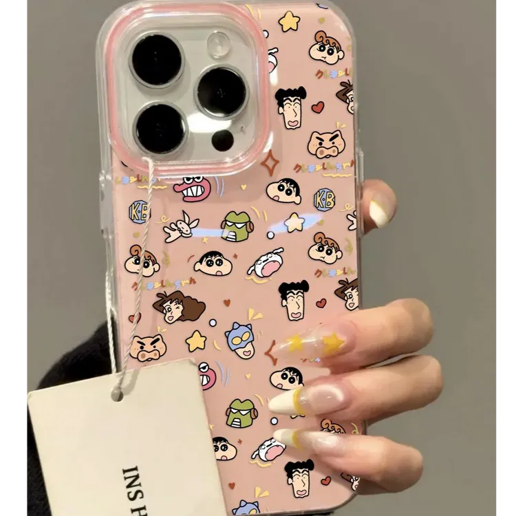 满屏蜡笔小新适用iPhone14苹果15promax手机壳16新款13全包12女11
