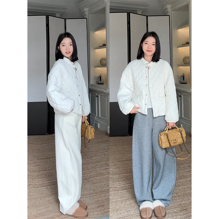 郭九九呢 贵气感小香立体绣花立领棉服外套加绒弯刀裤 G924Z16090