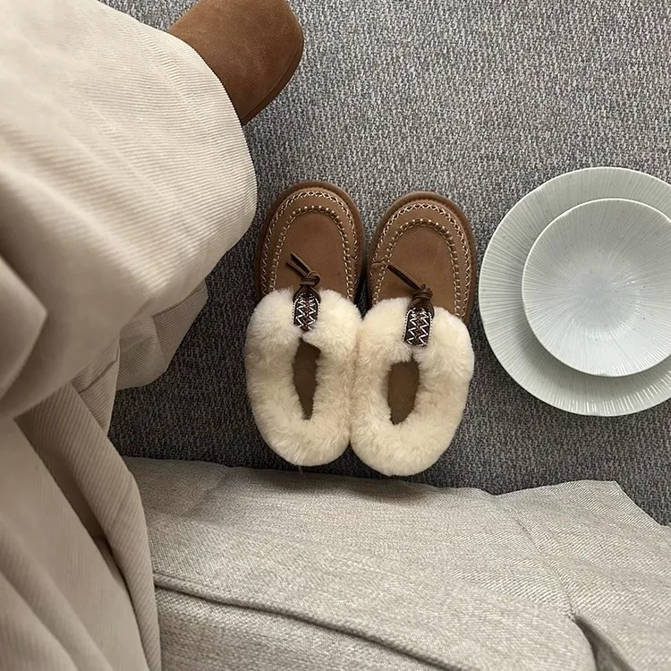 卡皮巴拉 baby同款靴子秋冬短筒时尚百搭雪地靴加绒轻奢鞋子