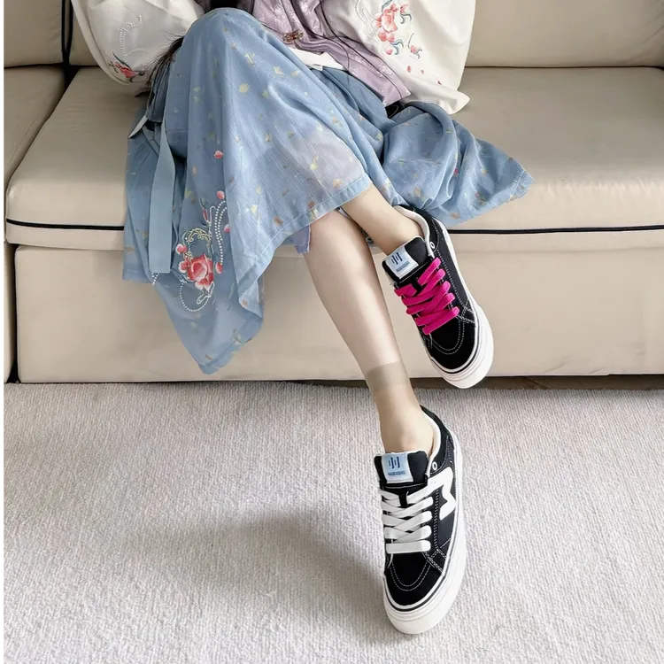 顽刻ollieskate经典黑白夏季百搭翻毛皮帆布男女美式板鞋滑板鞋