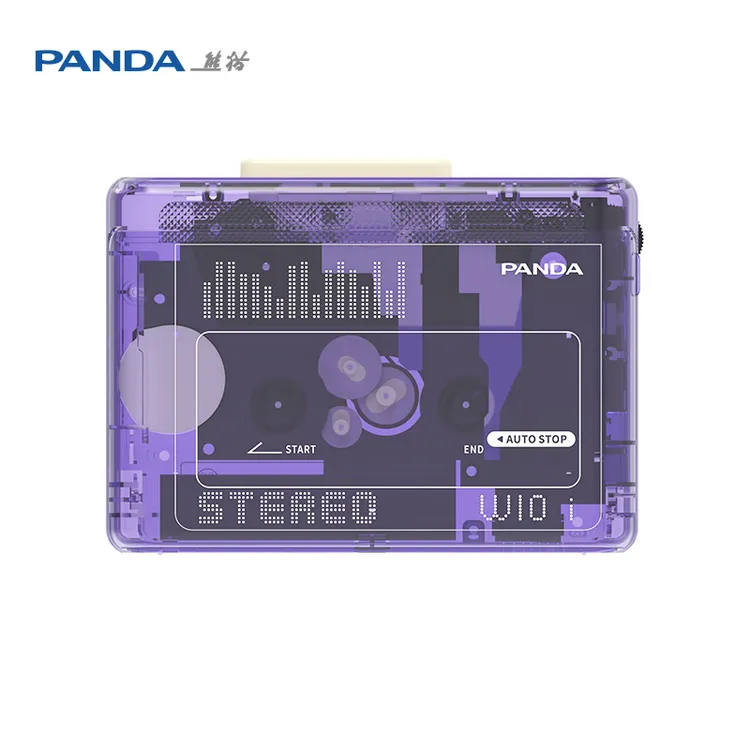 PANDA/熊猫W10i立体声磁带播放机透明随身听卡带单放复古蓝牙充电